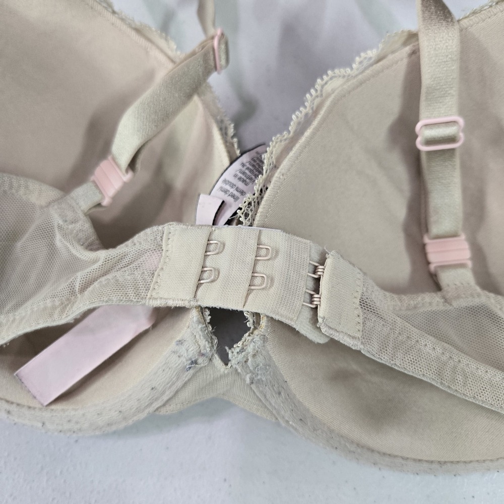 Victoria's Secret Women Bra 34D Beige Lined Demi Floral Underwired Lace‎ - Picture 8 of 11